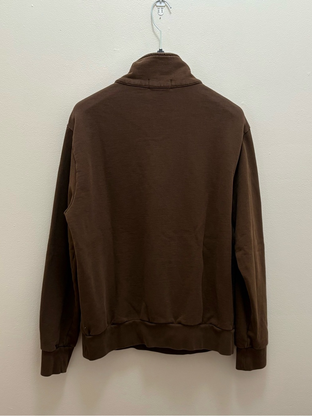 Polo Ralph Lauren Brown French Terry Quarter Zip Sweatshirt Size Large Preppy - Picture 3 of 16